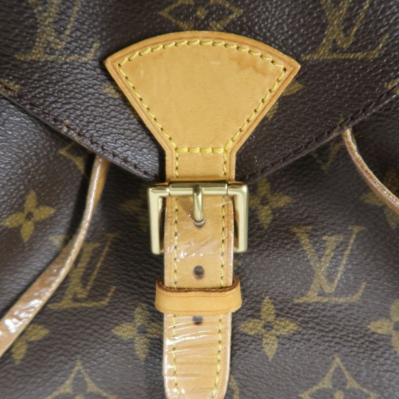 LOUIS VUITTON Montsouris MM, Monogram Coated Canvas, Backpack, Brown