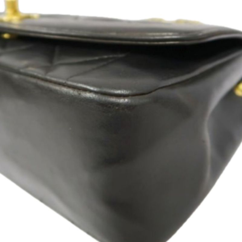 CHANEL Classic Flap (CF) Diana Chain Shoulder Bag, Lambskin, Black Quilted, Gold Hardware, Serial Number Starting with "3", Includes Dust Bag