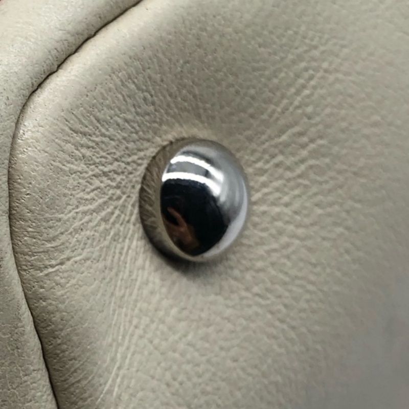 Chanel Drawstring Shoulder Bag Lambskin Chain Silver Hardware White Beige  Bucket Bag