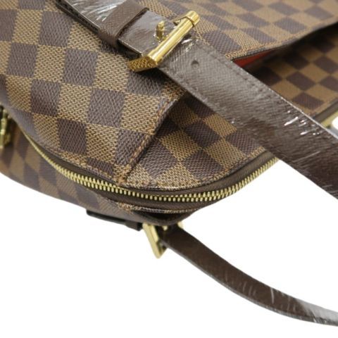 LOUIS VUITTON (LV) Damier Ebene Belem MM Brown Handbag, with Dust Bag