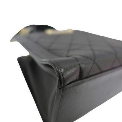 CHANEL Black Calfskin Quilted 2WAY Shoulder Crossbody Handbag with Gold Hardware & Medallion