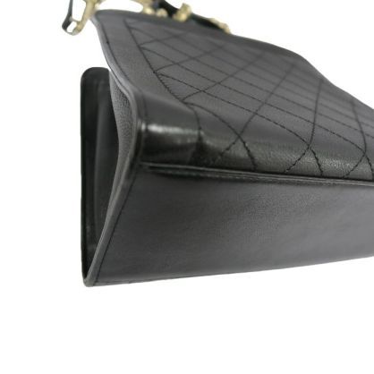 CHANEL Black Calfskin Quilted 2WAY Shoulder Crossbody Handbag with Gold Hardware & Medallion
