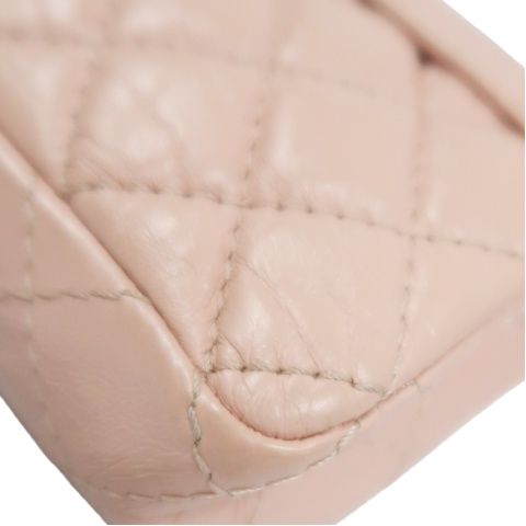 CHANEL Pink Boy Chain Shoulder Bag, Lambskin Leather, Gold Hardware