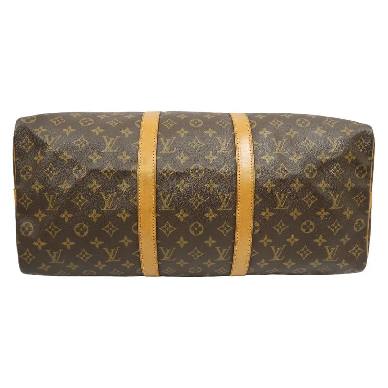LOUIS VUITTON Keepall Bandouliere 50 Monogram Boston Bag, Brown. Comes with shoulder strap, name tag and handle strap. LV Monogram PVC Keepall travel duffel bag, handbag.