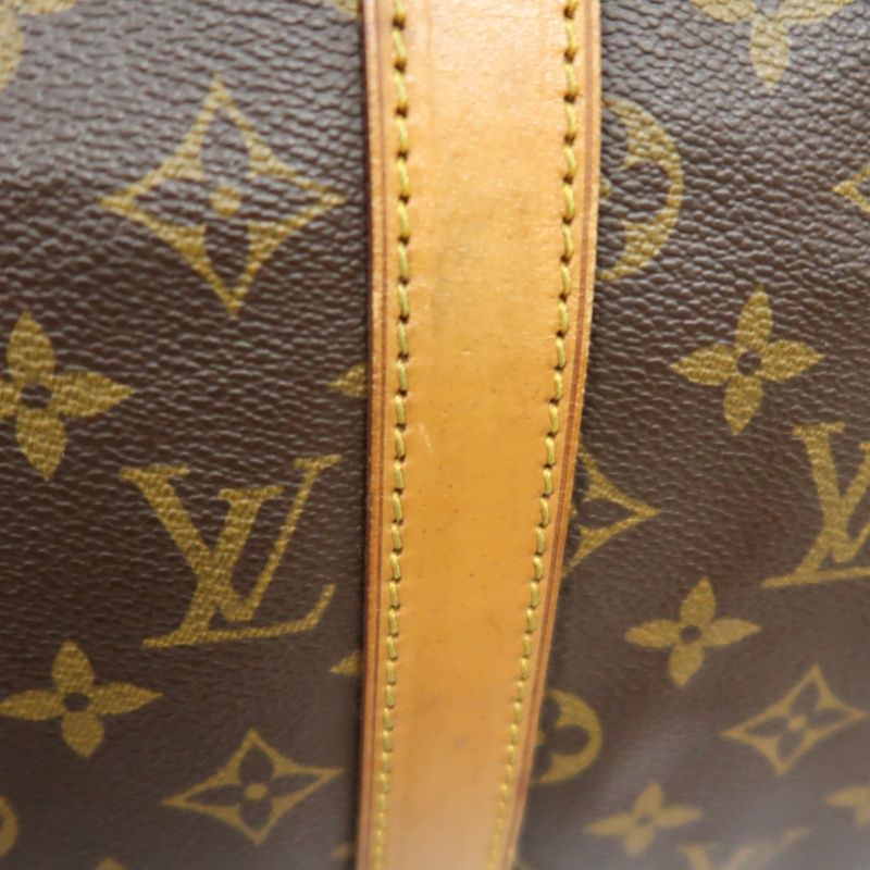 LOUIS VUITTON Keepall Bandouliere 50 Monogram Boston Bag, Brown. Comes with shoulder strap, name tag and handle strap. LV Monogram PVC Keepall travel duffel bag, handbag.