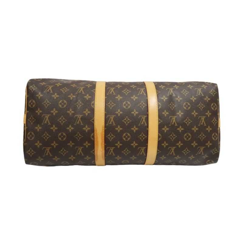 LOUIS VUITTON Keepall Bandouliere 50 Monogram Boston Bag, Brown. Includes padlock, shoulder strap, name tag and poignet. No keys. LV Monogram PVC Keepall 50 travel duffel bag, handbag.