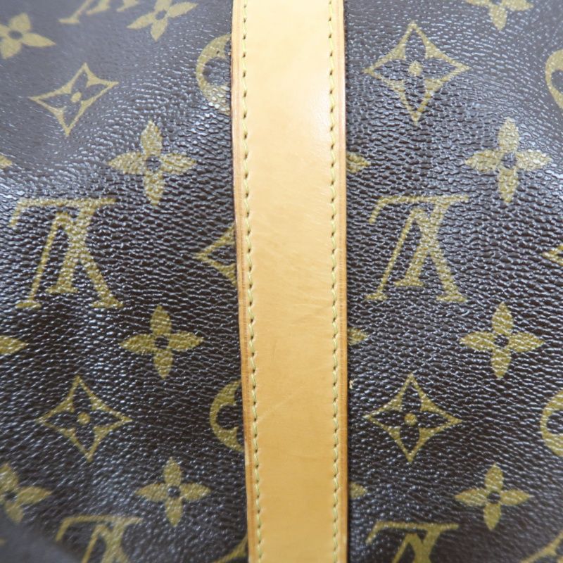 LOUIS VUITTON Keepall Bandouliere 50 Monogram Boston Bag, Brown. Includes padlock, shoulder strap, name tag and poignet. No keys. LV Monogram PVC Keepall 50 travel duffel bag, handbag.