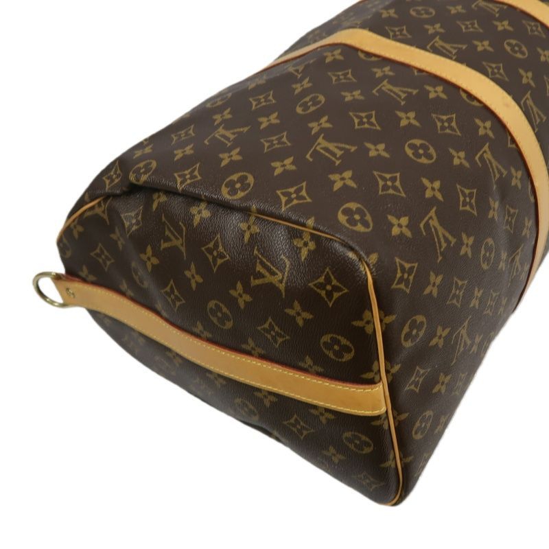 LOUIS VUITTON Keepall Bandouliere 50 Monogram Boston Bag, Brown. Includes padlock, shoulder strap, name tag and poignet. No keys. LV Monogram PVC Keepall 50 travel duffel bag, handbag.