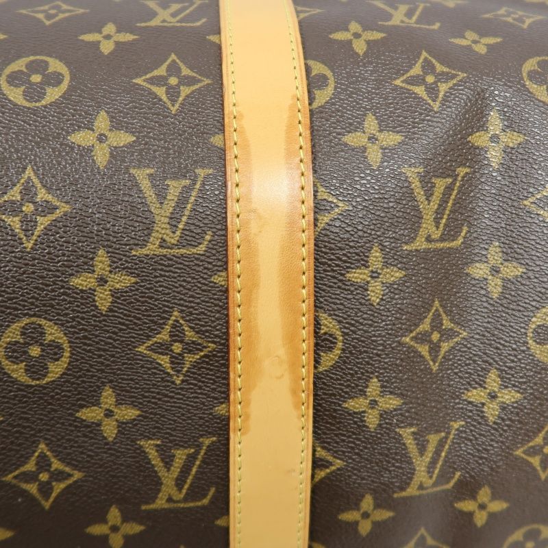 LOUIS VUITTON Keepall Bandouliere 50 Monogram Boston Bag, Brown. Includes padlock, shoulder strap, name tag and poignet. No keys. LV Monogram PVC Keepall 50 travel duffel bag, handbag.
