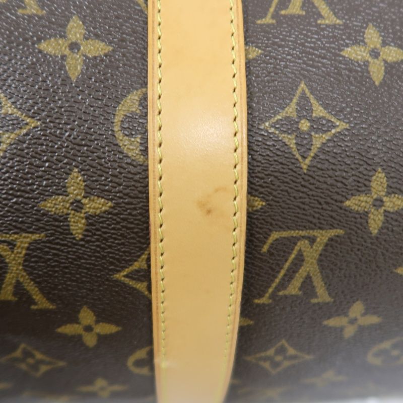 LOUIS VUITTON Keepall Bandouliere 50 Monogram Boston Bag, Brown. Includes padlock, shoulder strap, name tag and poignet. No keys. LV Monogram PVC Keepall 50 travel duffel bag, handbag.