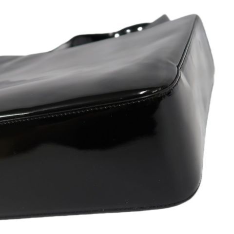 CHANEL Handbag, Patent Leather, Logo Embellished, Black, With Dust Bag