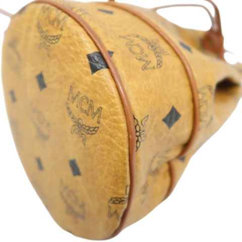 MCM Visetos Drawstring Bucket Shoulder Bag