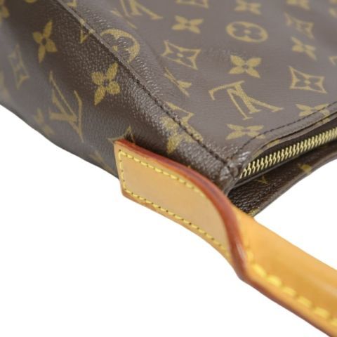 LOUIS VUITTON Monogram Looping MM Brown Shoulder Handbag