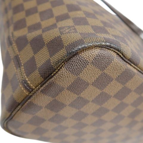 LOUIS VUITTON (LV) Neverfull Damier Ebene Tote Shoulder Bag, Brown Coated Canvas