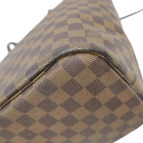 LOUIS VUITTON (LV) Neverfull Damier Ebene Tote Shoulder Bag, Brown Coated Canvas