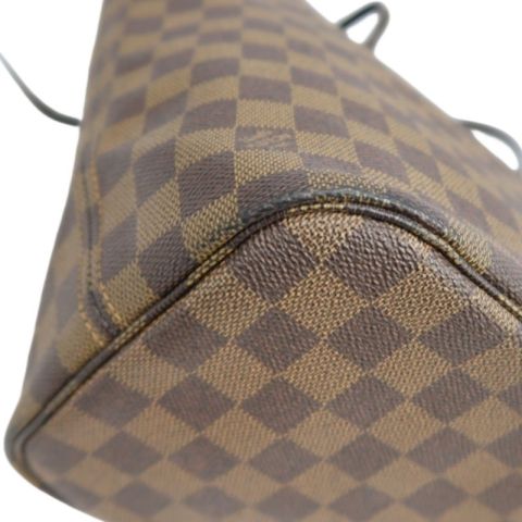 LOUIS VUITTON (LV) Neverfull Damier Ebene Tote Shoulder Bag, Brown Coated Canvas
