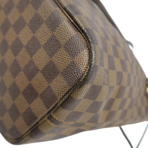 LOUIS VUITTON (LV) Neverfull Damier Ebene Tote Shoulder Bag, Brown Coated Canvas