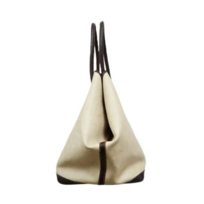 Hermes Beige Toile Ash Garden Party Tote Handbag
