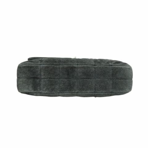 Chanel 2.55 Tweed & Suede Shoulder Bag in Black with Silver Hardware