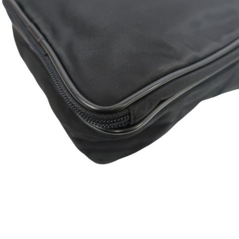 Prada Nylon Shoulder Bag in Black with Silver Hardware