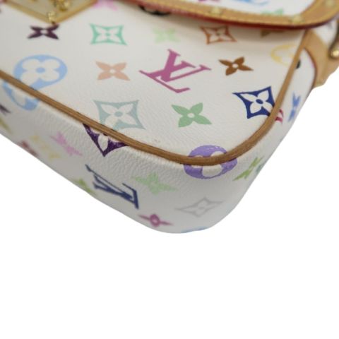 LOUIS VUITTON (LV) Multicolore Sologne White Crossbody Bag with Gold Hardware