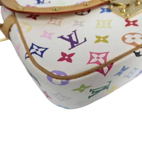 LOUIS VUITTON (LV) Multicolore Sologne White Crossbody Bag with Gold Hardware