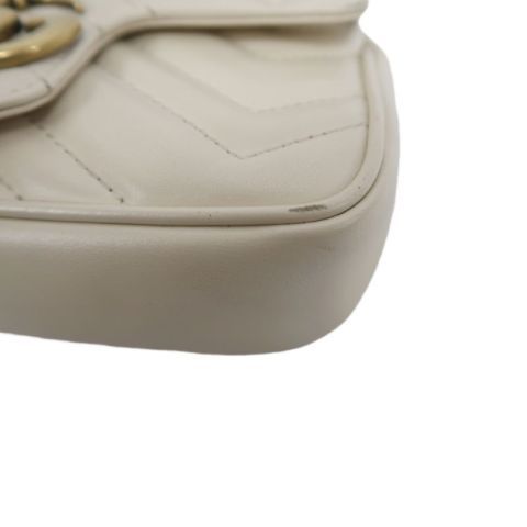 Gucci GG Marmont Quilted Super Mini Shoulder Bag, Off-White Lambskin with Gold-Tone Hardware, Crossbody &amp; Single Shoulder Carry