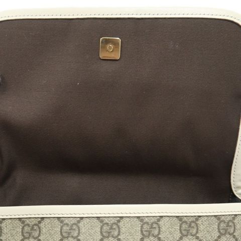 GUCCI GG Supreme Brown Canvas Crossbody Bag