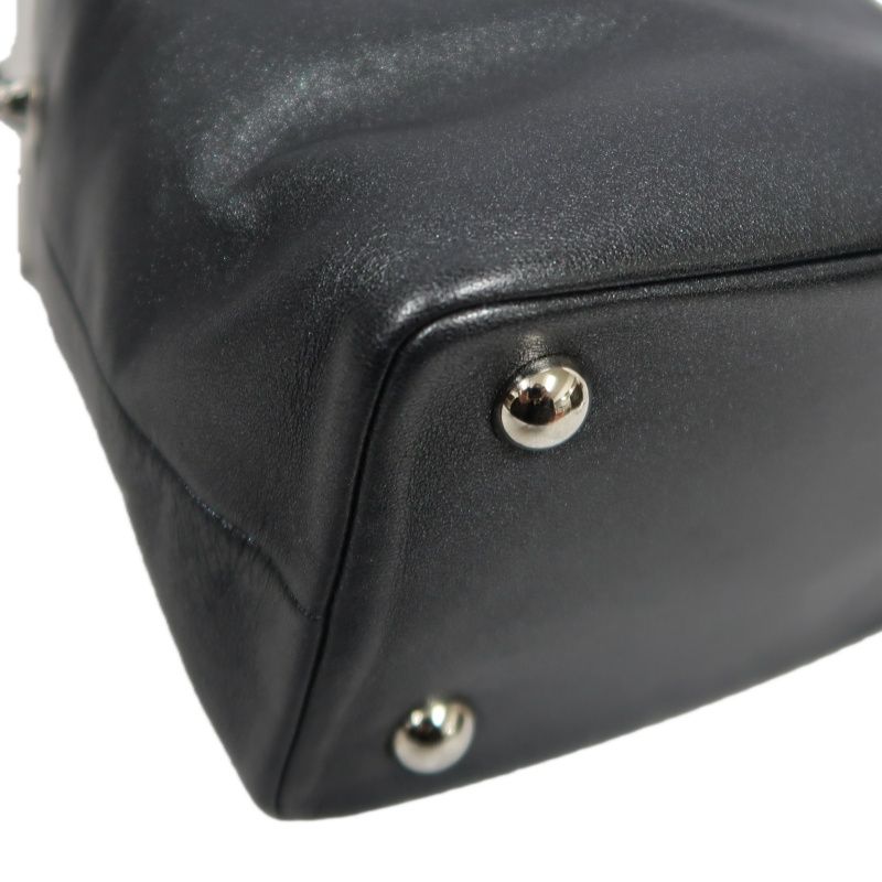 CHANEL Black Lambskin Convertible Shoulder Crossbody Bag with Silver Hardware