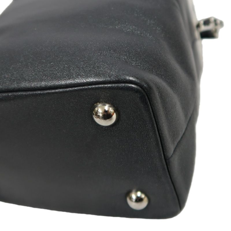 CHANEL Black Lambskin Convertible Shoulder Crossbody Bag with Silver Hardware