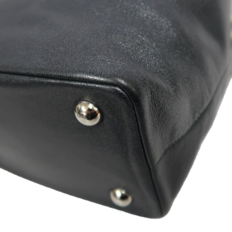 CHANEL Black Lambskin Convertible Shoulder Crossbody Bag with Silver Hardware