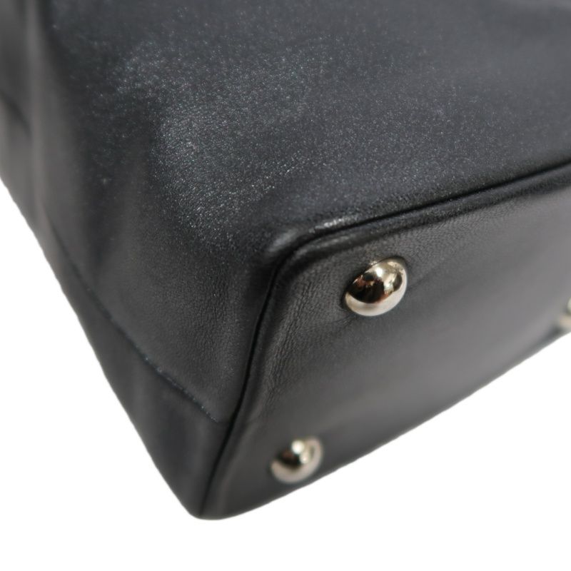 CHANEL Black Lambskin Convertible Shoulder Crossbody Bag with Silver Hardware