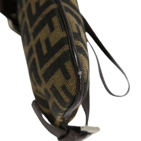 FENDI Brown Zucca Print Canvas Shoulder Bag