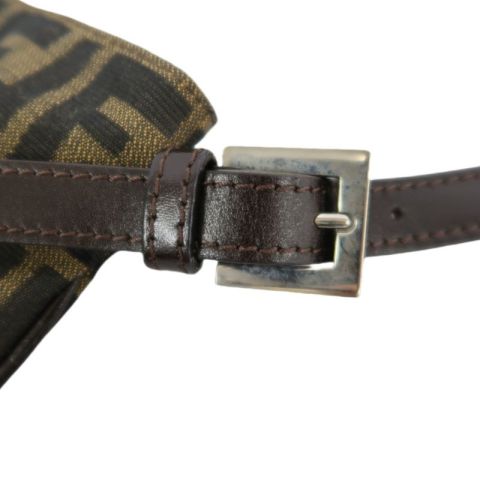FENDI Brown Zucca Print Canvas Shoulder Bag