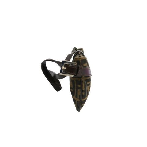 FENDI Brown Zucca Print Canvas Shoulder Bag