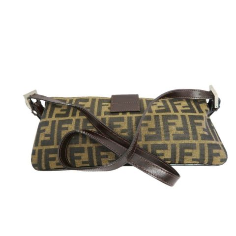 FENDI Brown Zucca Print Canvas Shoulder Bag