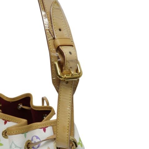 LOUIS VUITTON (LV) Multicolore Petit Noe White Drawstring Bucket Shoulder Bag