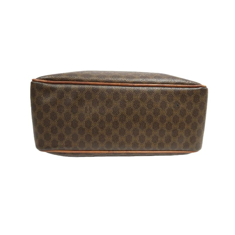 CELINE Macadam 2-Way Mini Boston Bag Brown Coated Canvas - W/ Shoulder Strap