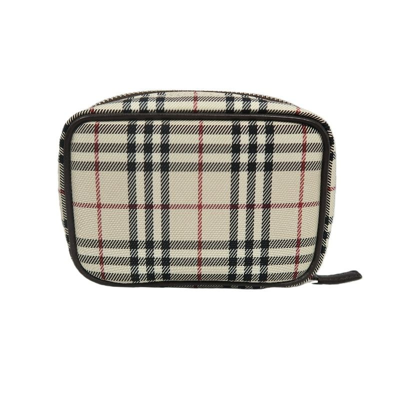 BURBERRY Nova Check Pouch, Beige, Stripe PVC