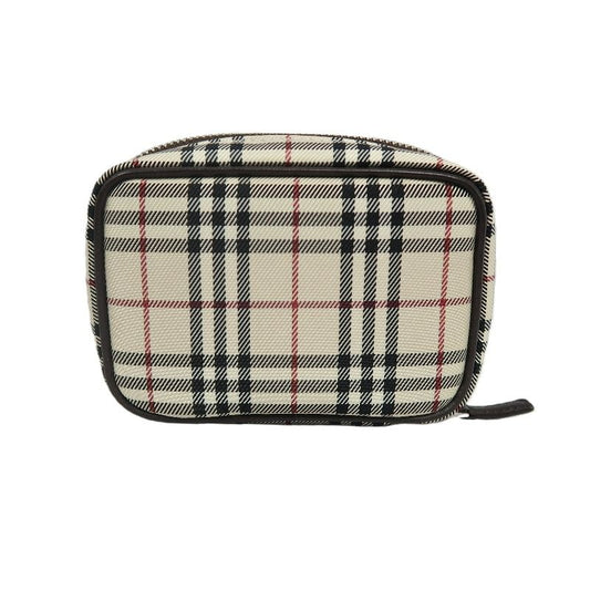 BURBERRY Nova Check Pouch, Beige, Stripe PVC