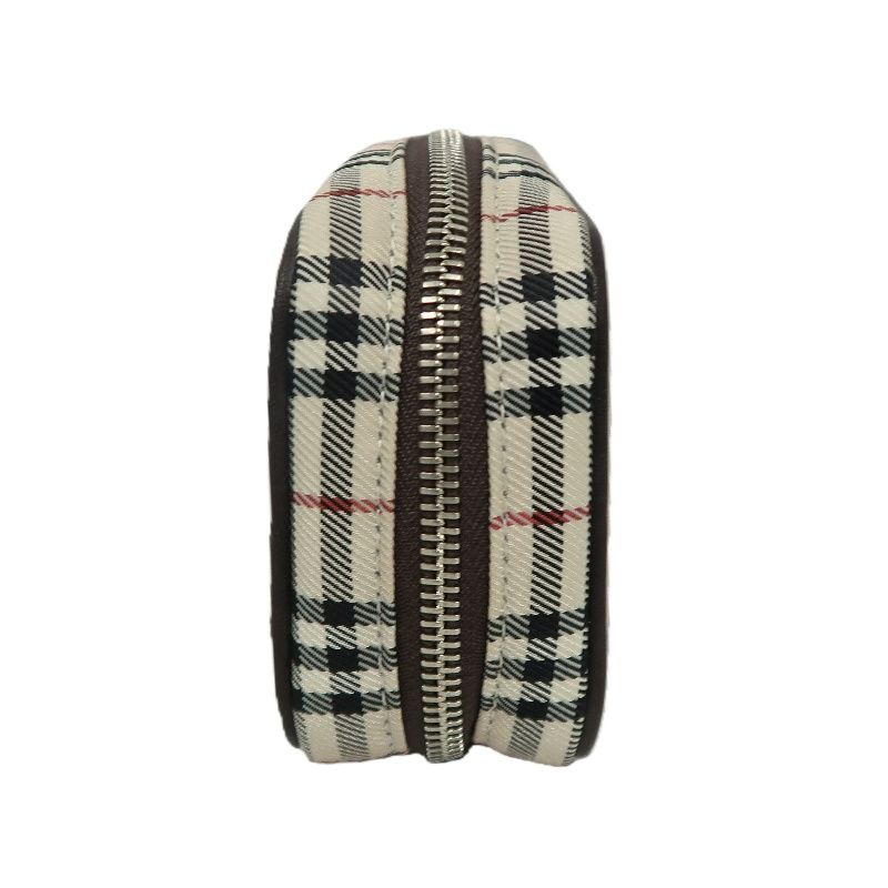 BURBERRY Nova Check Pouch, Beige, Stripe PVC