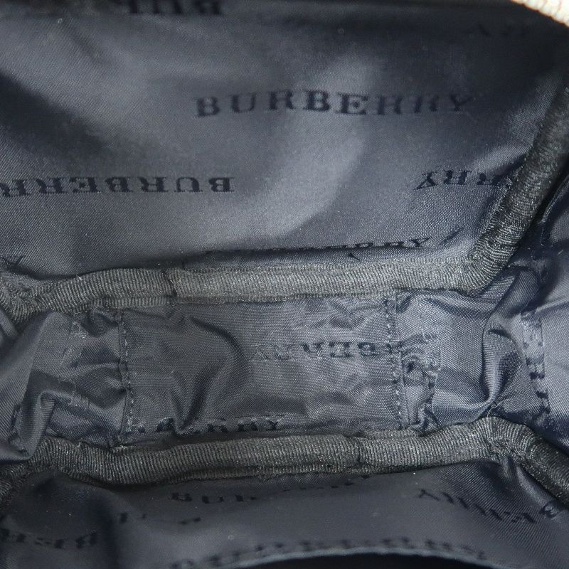 BURBERRY Nova Check Pouch, Beige, Stripe PVC
