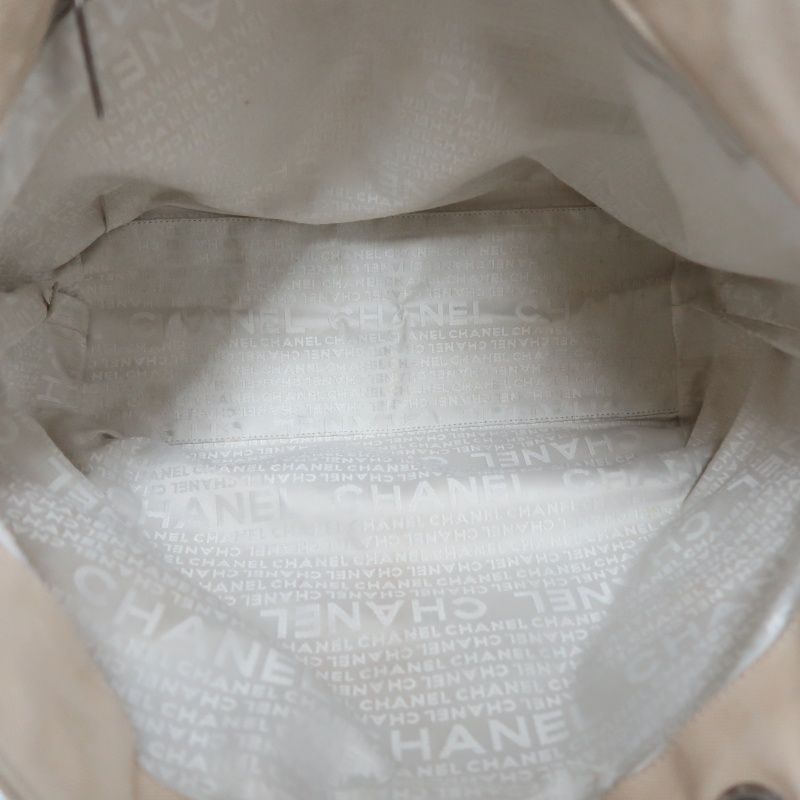 CHANEL Beige Canvas Tote Bag - W/ Guarantee Card & No.5 Charm