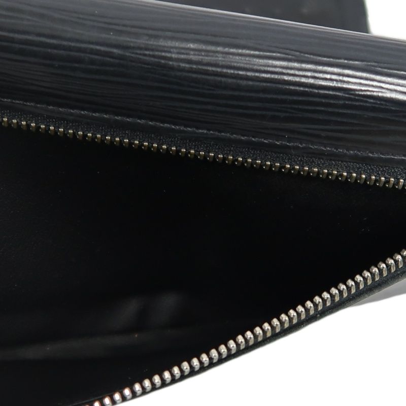 LOUIS VUITTON Black Epi Leather Long Wallet (Silver Hardware, With Dust Bag)