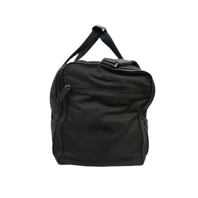 PRADA Black Nylon Boston Bag (Pocono, With Padlock & 2 Keys, Shoulder Strap, Name Tag, Cloche)