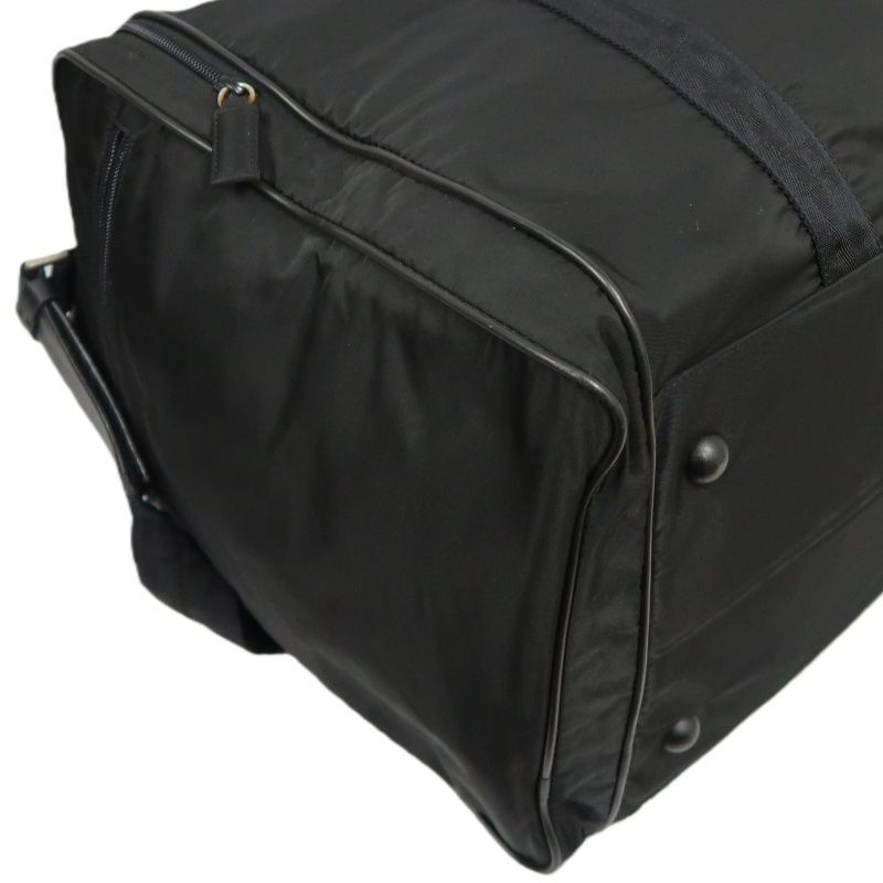 PRADA Black Nylon Boston Bag (Pocono, With Padlock & 2 Keys, Shoulder Strap, Name Tag, Cloche)