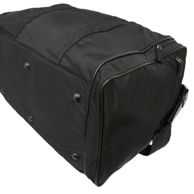 PRADA Black Nylon Boston Bag (Pocono, With Padlock & 2 Keys, Shoulder Strap, Name Tag, Cloche)