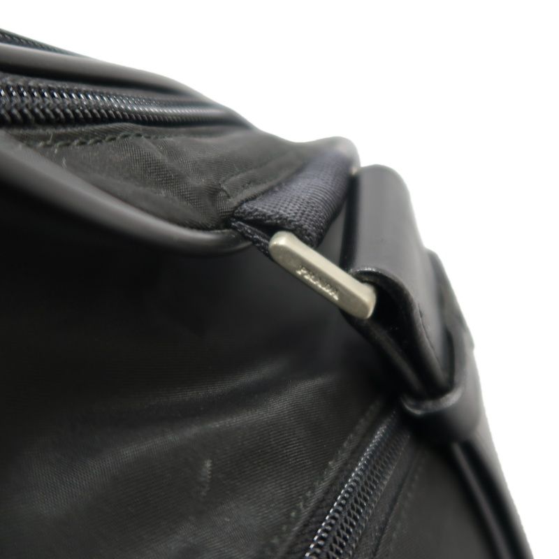 PRADA Black Nylon Boston Bag (Pocono, With Padlock & 2 Keys, Shoulder Strap, Name Tag, Cloche)