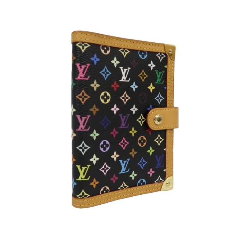 LOUIS VUITTON Multicolor Black Agenda PM PVC Wallet with Gold Hardware