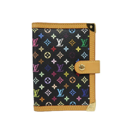 LOUIS VUITTON Multicolor Black Agenda PM PVC Wallet with Gold Hardware